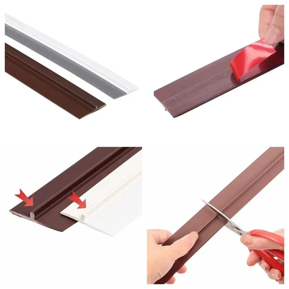 PVC Door Bottom Seal Strip Under Door Weatherstrip Sealing Strips Draft Stopper Door Seal Anti-Cold Gap Blocker Windproof