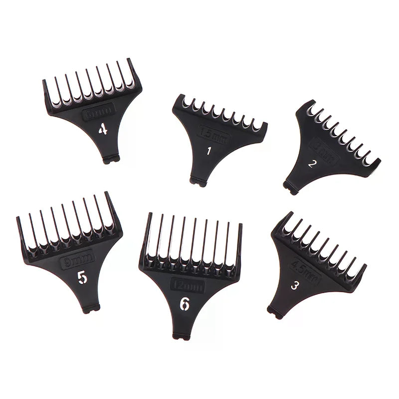 6Pcs/set Professional Hair Trimmer Limit Comb Universal Guards For T9 1.5/3/4.5/6/9/12 Mm Hairdresser Hair Cutting Guide Barber