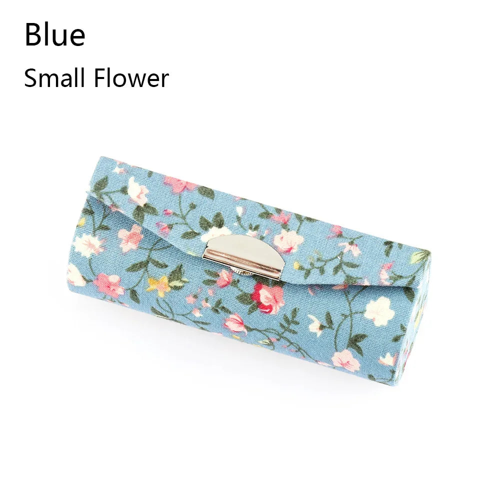 Retro Embroidered Flower Lipstick Case Mirror Packaging Lip Gloss Box Lipstick Holder Jewelry Makeup Storage Women Grils Gift