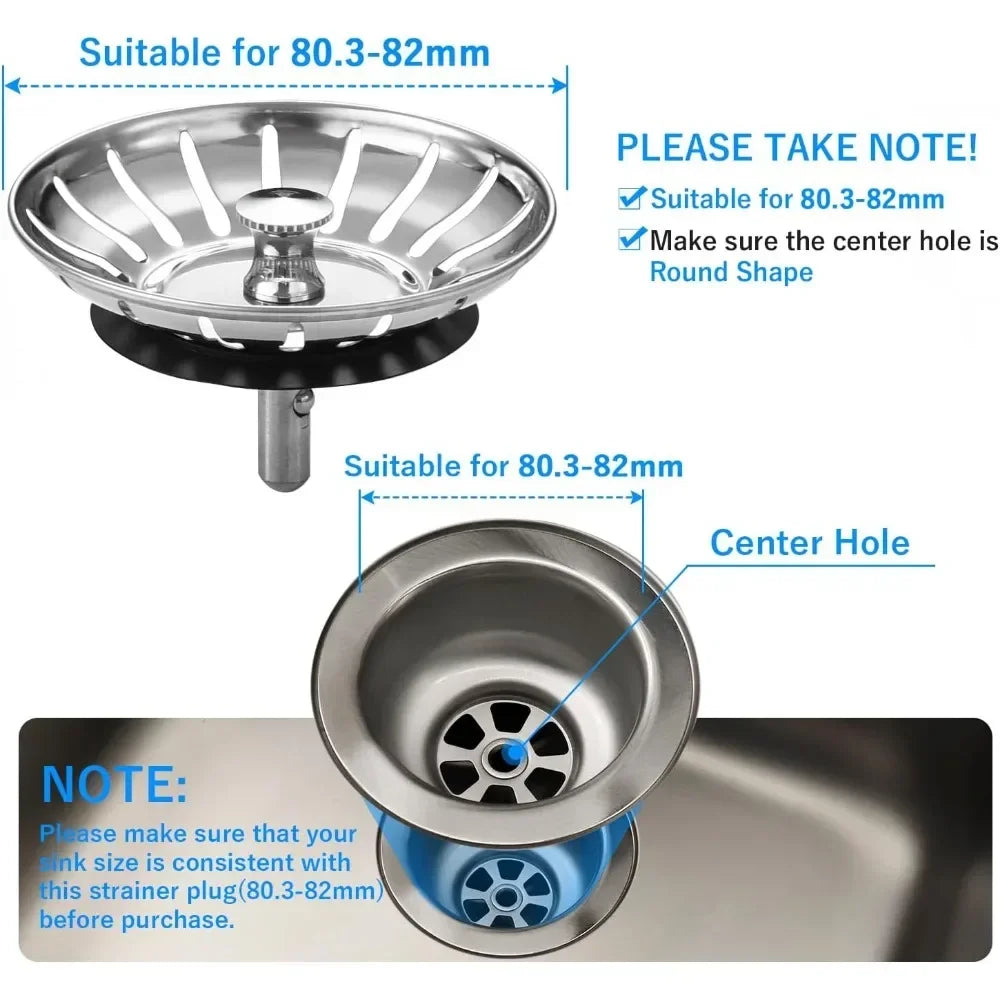 78/79/82/84mm Kitchen Sink Filter Hole Bathtub Hair Catcher Stopper Bathroom Sewer Drain Strainer Basin Sink Waste Filter Tool