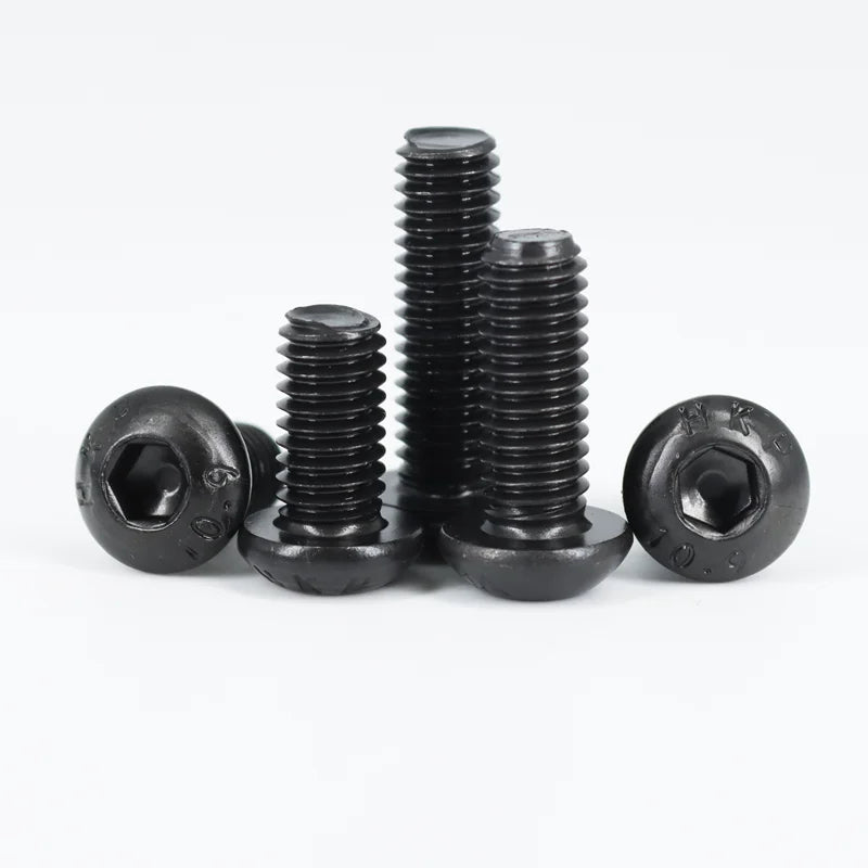2510 to 142 Round Hex Cap Screw Kit M2 M2.5 M3 M4 M5 M6 Black 10.9 Grade Socket Button Head Allen Drive Machine Screws Bolt ISO7