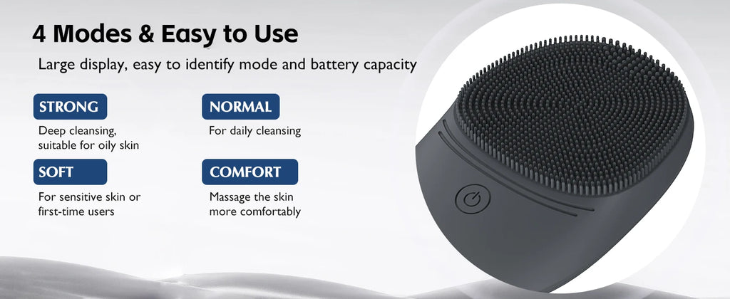 Electric Soft Silicone Facial Cleansing Brush, Cleaning Brush, Sonic Vibration to Remove Makeup, Deep Cleaning.