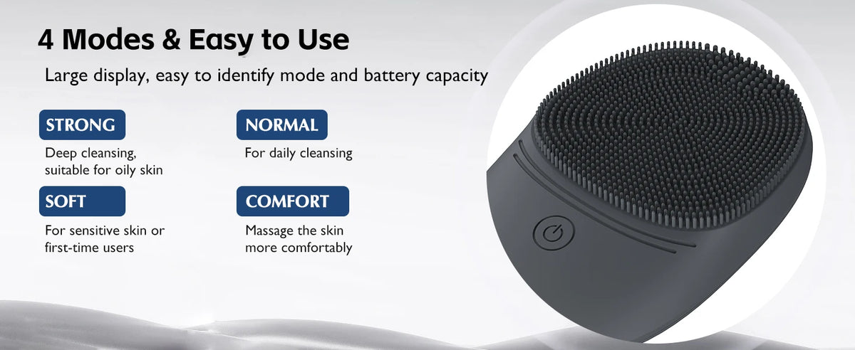 Electric Soft Silicone Facial Cleansing Brush, Cleaning Brush, Sonic Vibration to Remove Makeup, Deep Cleaning.