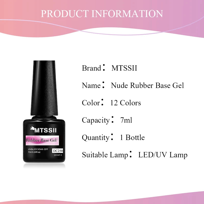 Mtssii 7ml Nude Rubber Base Gel Jelly Pink Transparent Color Gel Nail Polish Nail 2 In 1 Function Art Gel Varnish Soak Off Nails