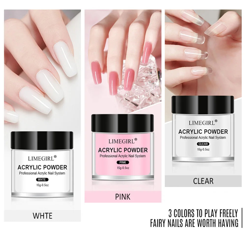 Acrylic Nail Kit for Beginner Professional Nails Kit Acrylic Set with Drill and U V Light 6 Colors Acrylic Powder Nail Art