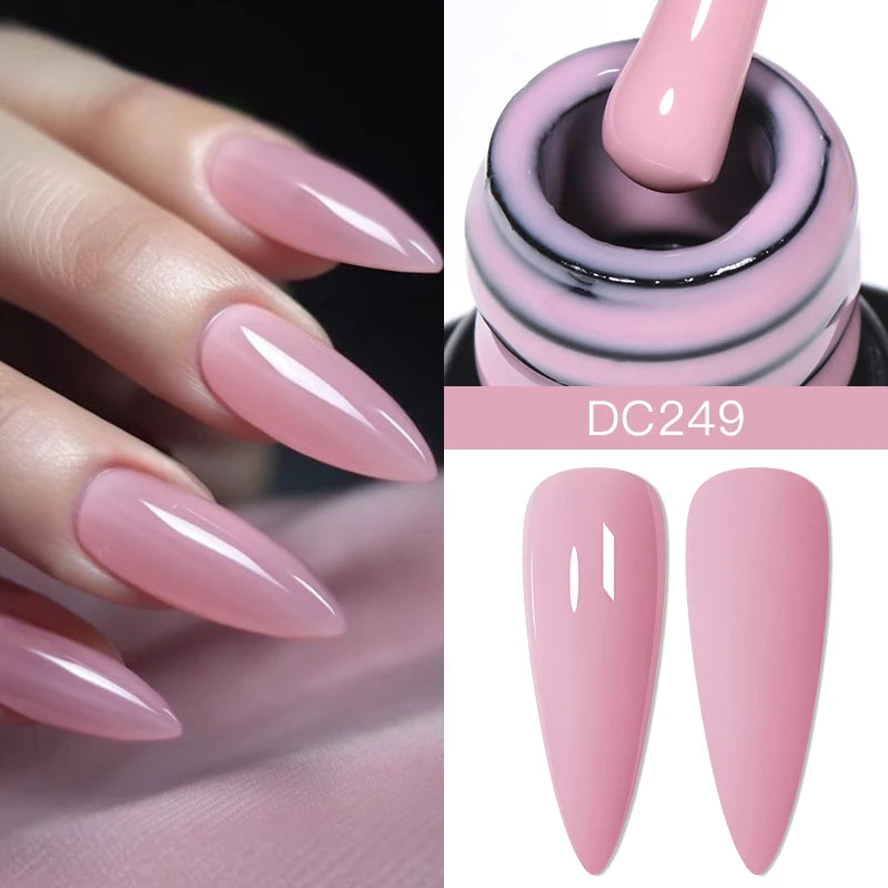 Mtssii 7ml Nude Rubber Base Gel Jelly Pink Transparent Color Gel Nail Polish Nail 2 In 1 Function Art Gel Varnish Soak Off Nails
