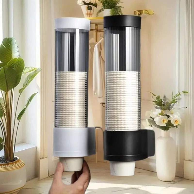 Disposable Cup Extractor Wall Mounting Disposable Paper Cup Dispenser Plastic Cup Holder Dispenser Automatically Drops Cup