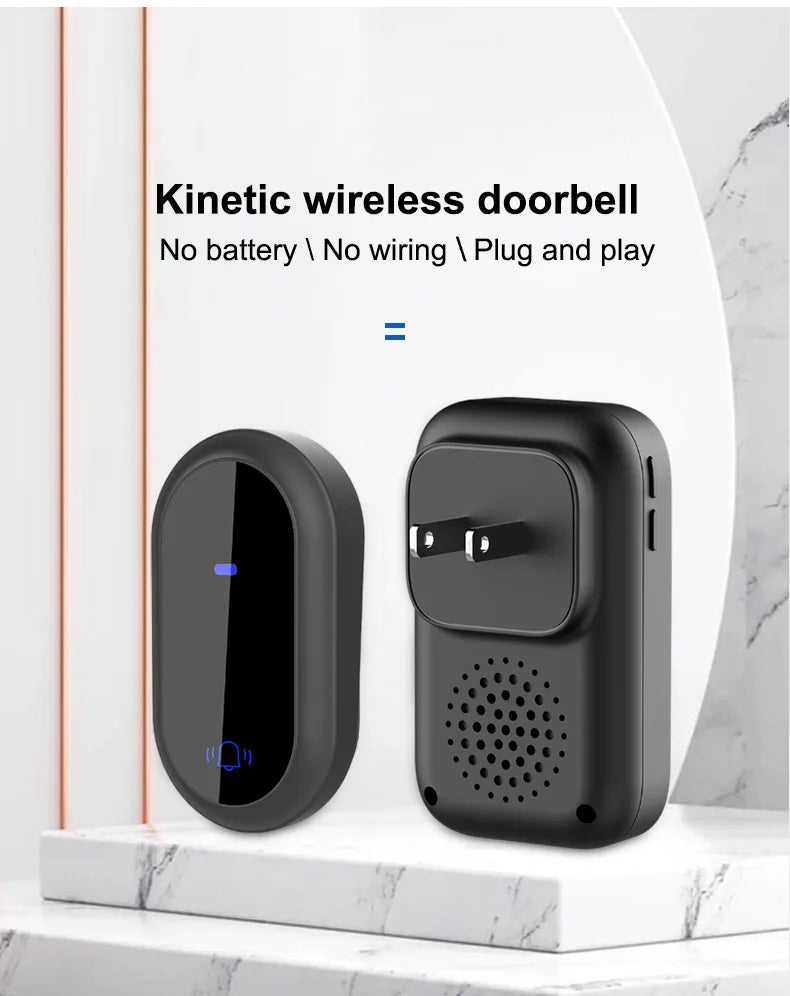 Outdoor Waterproof Long-Distance Self Powered Wireless Doorbell Without Battery Household RF433 Kinetic Door Bell