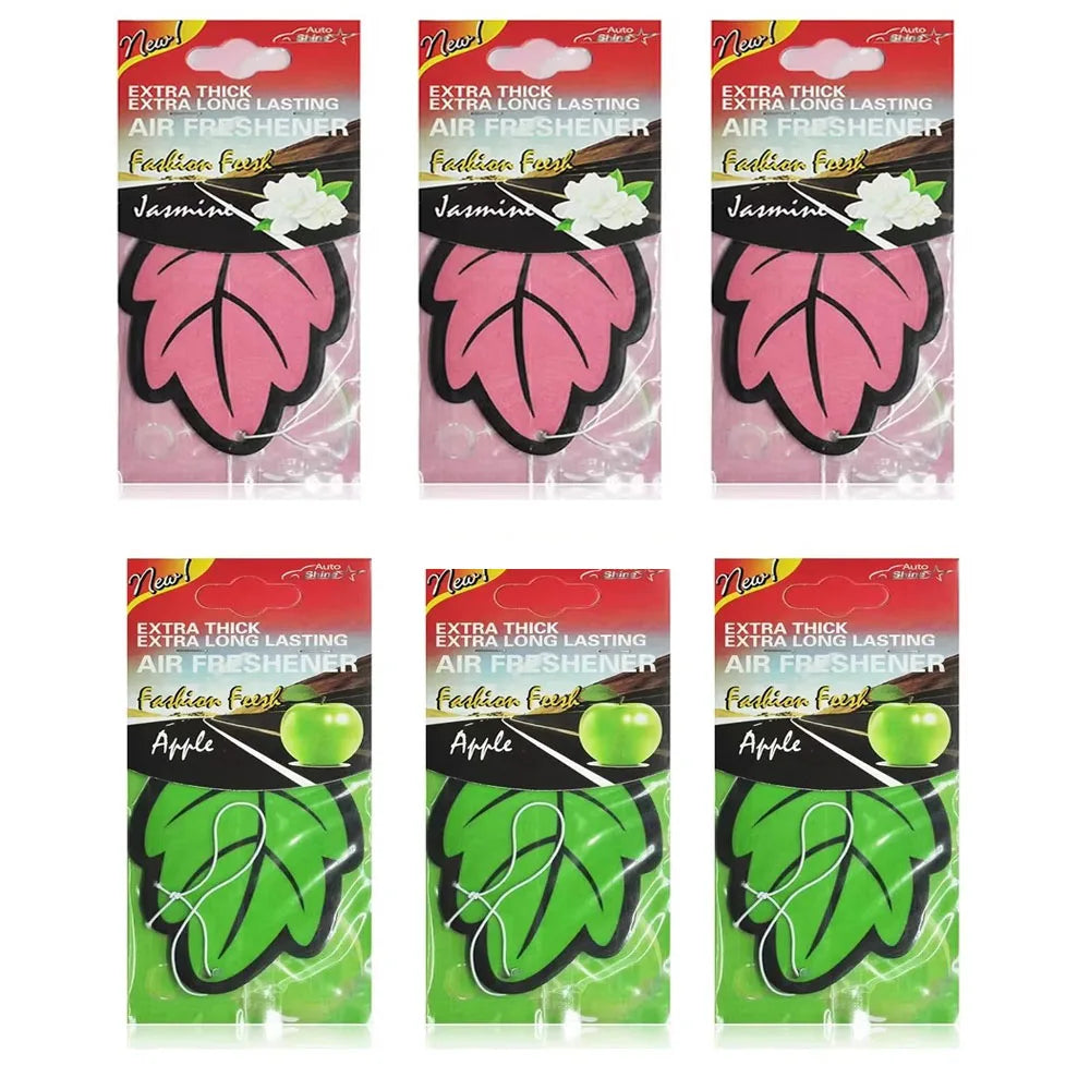 3/6/10Pcs Car Air Freshener Natural ScentedTea Paper Auto Hanging Vanilla Perfume Fragrance Leaf Shape Car Accessories Indoor
