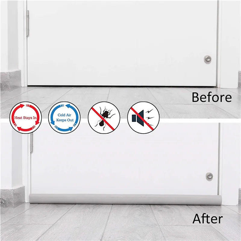 Adjustable Door Bottom Seal Strip Weather Strip Under Door Draft Stopper Thicker Anti-Cold Gap Blocker Sealing Weather Strip