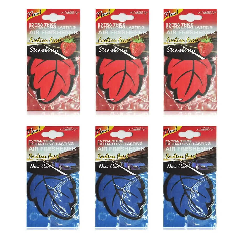 3/6/10Pcs Car Air Freshener Natural ScentedTea Paper Auto Hanging Vanilla Perfume Fragrance Leaf Shape Car Accessories Indoor