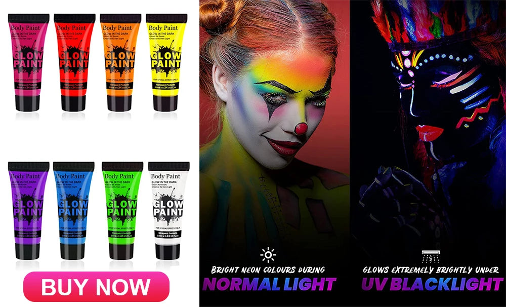 12 Colors Glitter Gel Makeup Glow in The Dark Body Glitter Gel UV Face Glitter for Women Festival Party Glitter Makeup Gel