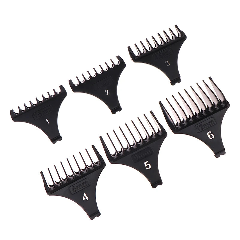 6Pcs/set Professional Hair Trimmer Limit Comb Universal Guards For T9 1.5/3/4.5/6/9/12 Mm Hairdresser Hair Cutting Guide Barber