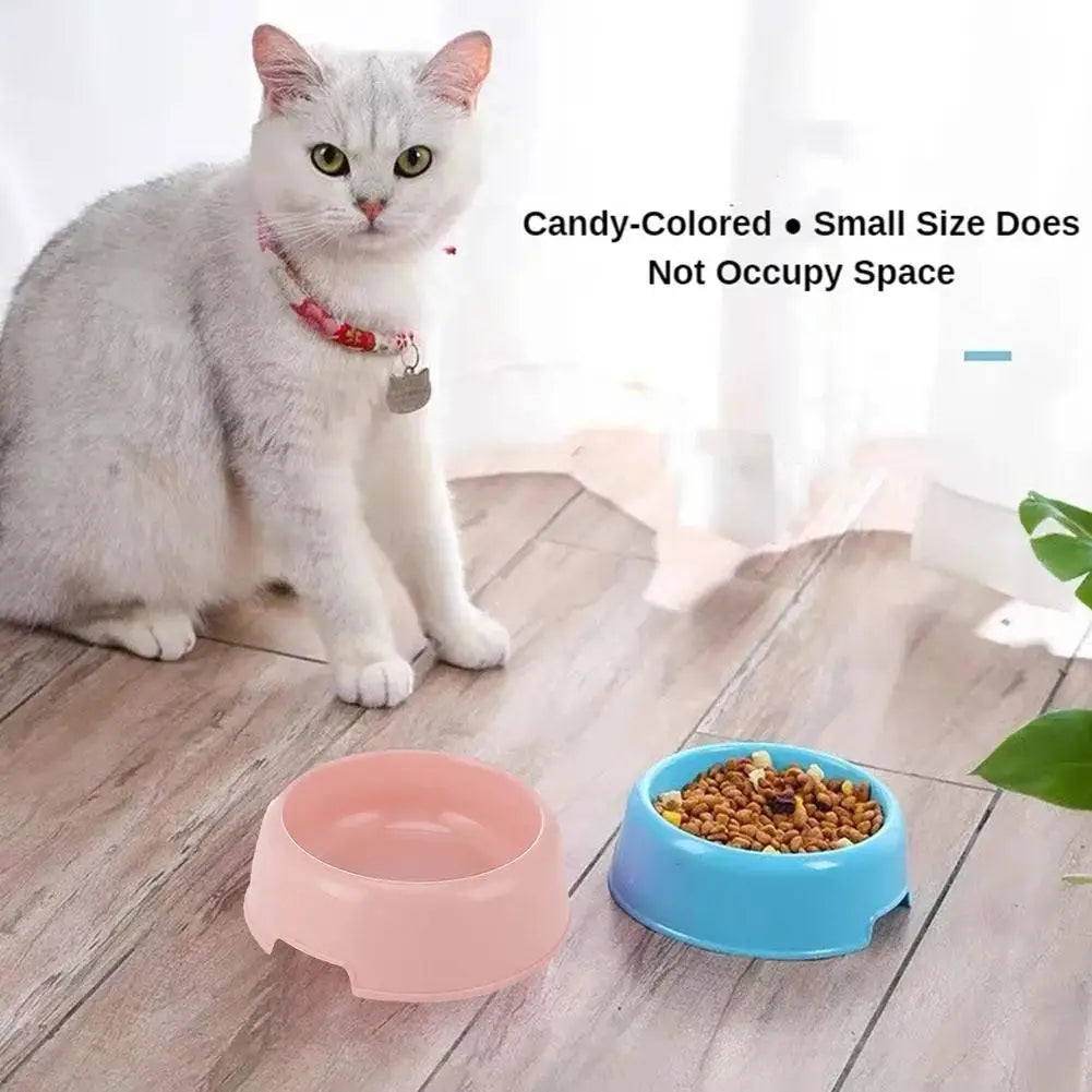 Pet Supplies Candy Colored Plastic Dog Bowl Cat Bowl Pet Cat Tableware Single Small