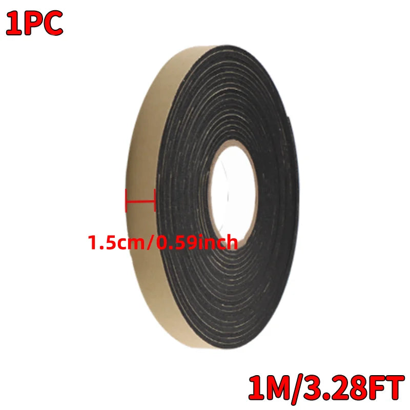 Black Soundproof Foam Tape for Single-Sided Sound Insulation, Shock Absorption and Door and Window Joint Filling