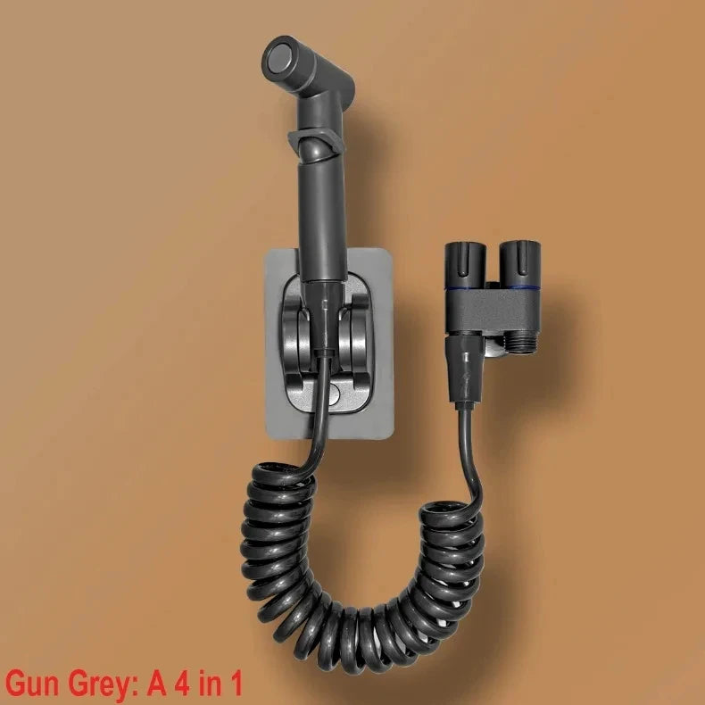 Toilet cleaning gun set one inlet and two outlet angle valve booster gun bathroom accessories faucet extender
