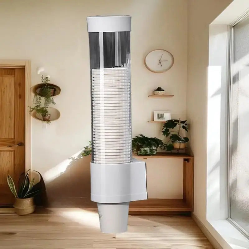 Disposable Cup Extractor Wall Mounting Disposable Paper Cup Dispenser Plastic Cup Holder Dispenser Automatically Drops Cup