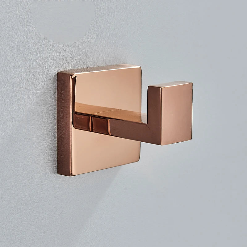 Rose Golden Accessories Set Wall-mounted Stainless Steel Clothes Hook Toilet Paper Holder Towel Bar Bathroom Hardware