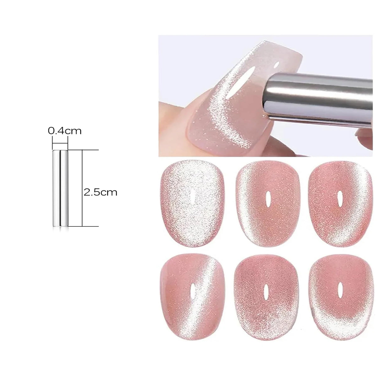 MN 2026 Valley of Wind Cat Eye Gel Nail Polish Icy Blue Pink Tone with Glass Beads Satin Porcelain White Fine Magnetic Powder