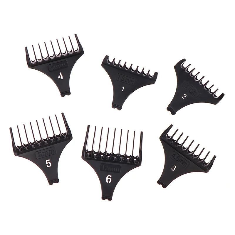6Pcs/set Professional Hair Trimmer Limit Comb Universal Guards For T9 1.5/3/4.5/6/9/12 Mm Hairdresser Hair Cutting Guide Barber