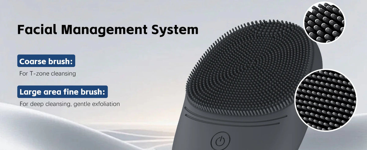 Electric Soft Silicone Facial Cleansing Brush, Cleaning Brush, Sonic Vibration to Remove Makeup, Deep Cleaning.