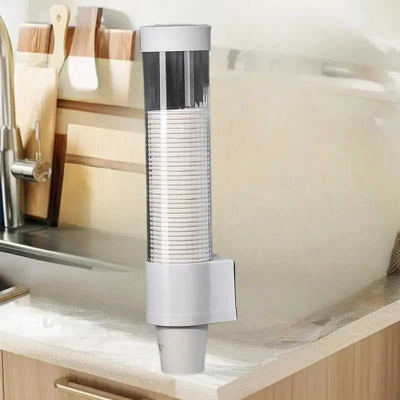 Disposable Cup Extractor Wall Mounting Disposable Paper Cup Dispenser Plastic Cup Holder Dispenser Automatically Drops Cup
