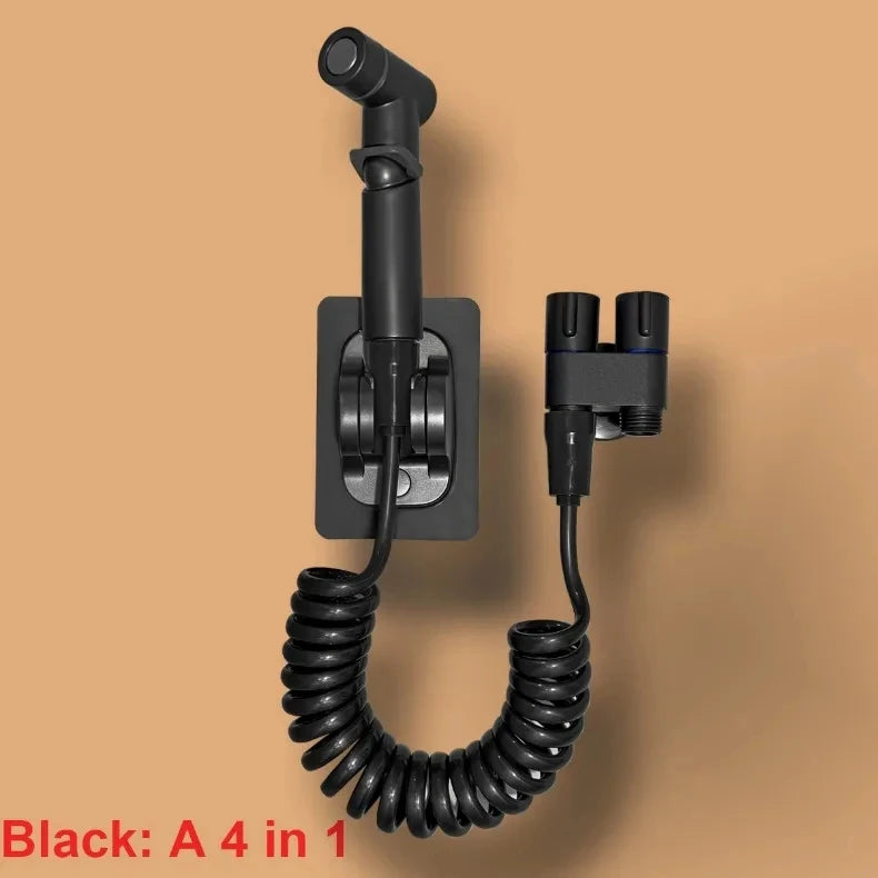 Toilet cleaning gun set one inlet and two outlet angle valve booster gun bathroom accessories faucet extender