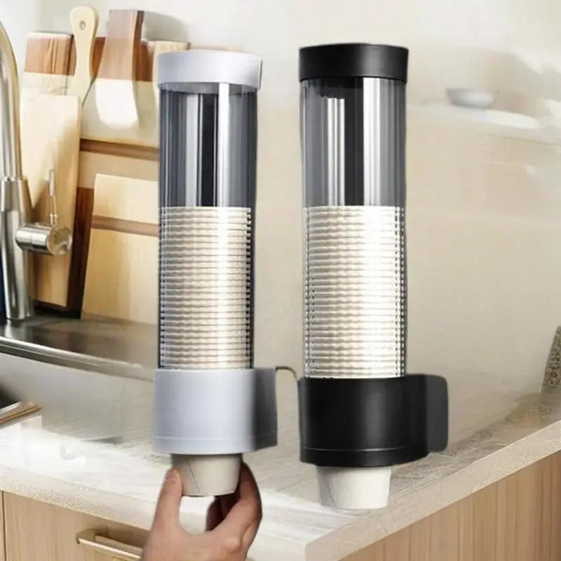 Disposable Cup Extractor Wall Mounting Disposable Paper Cup Dispenser Plastic Cup Holder Dispenser Automatically Drops Cup