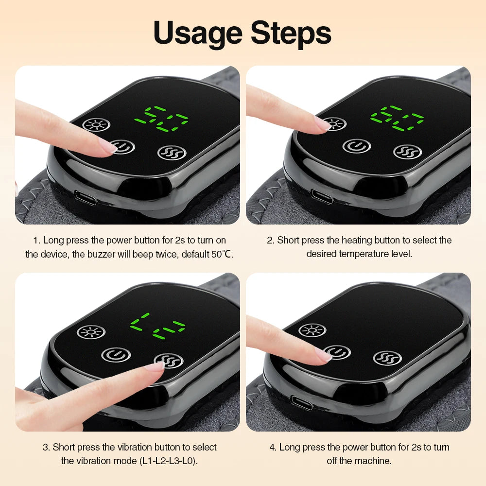 Wireless Neck Heating Pad Electric Vibration Massage Heated Neck Wrap for Neck & Shoulder Rechargeable Neck Warmer Portable