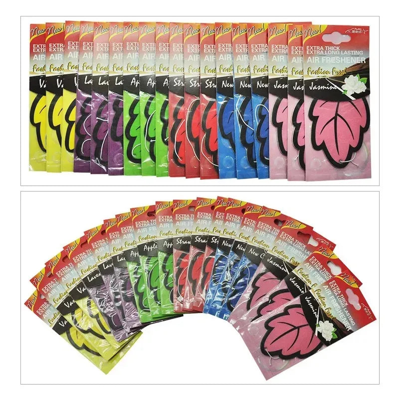 3/6/10Pcs Car Air Freshener Natural ScentedTea Paper Auto Hanging Vanilla Perfume Fragrance Leaf Shape Car Accessories Indoor