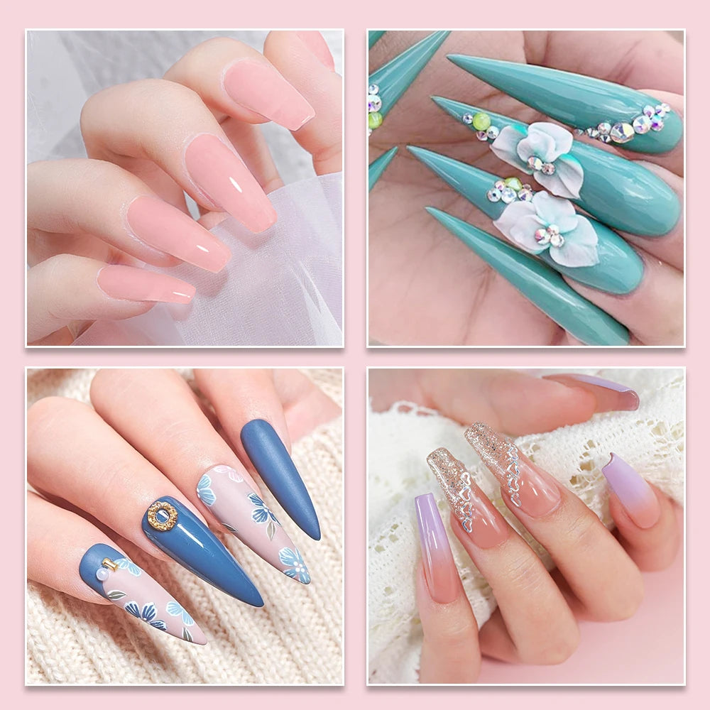 Acrylic Nail Kit for Beginner Professional Nails Kit Acrylic Set with Drill and U V Light 6 Colors Acrylic Powder Nail Art