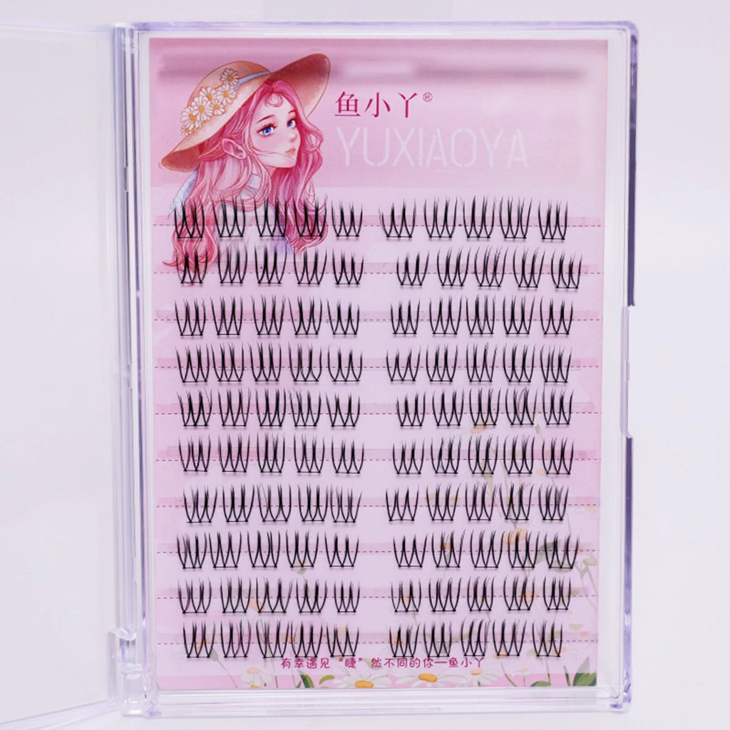 DIY U shaped Resuable Lashes Spiky Cluster Eyelash Extensions For Korean Kpop Girl Eye Makeup Tool 10 Rows