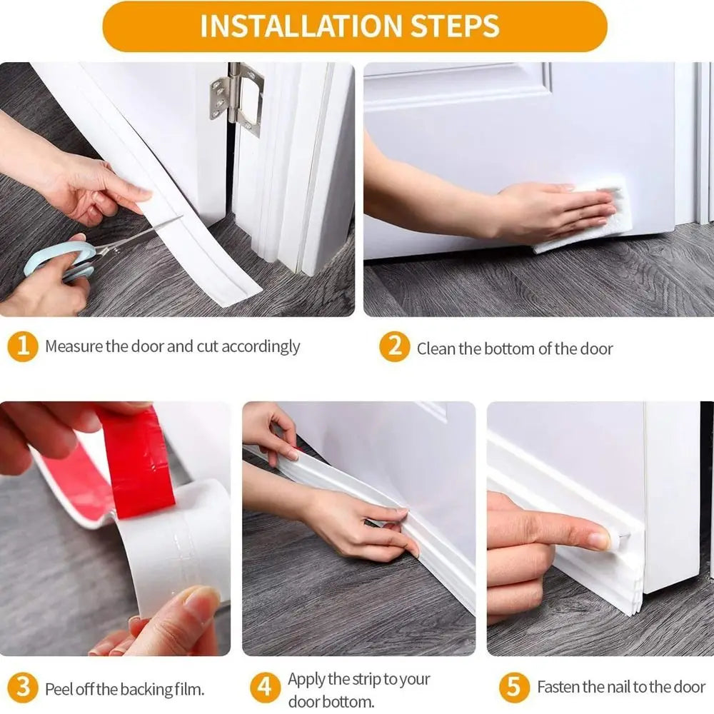 PVC Door Bottom Seal Strip Under Door Weatherstrip Sealing Strips Draft Stopper Door Seal Anti-Cold Gap Blocker Windproof