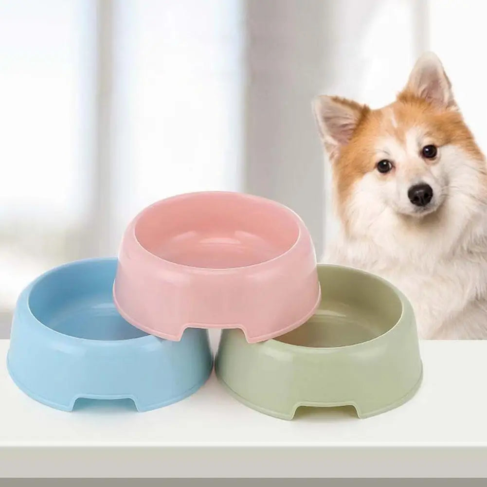 Pet Supplies Candy Colored Plastic Dog Bowl Cat Bowl Pet Cat Tableware Single Small
