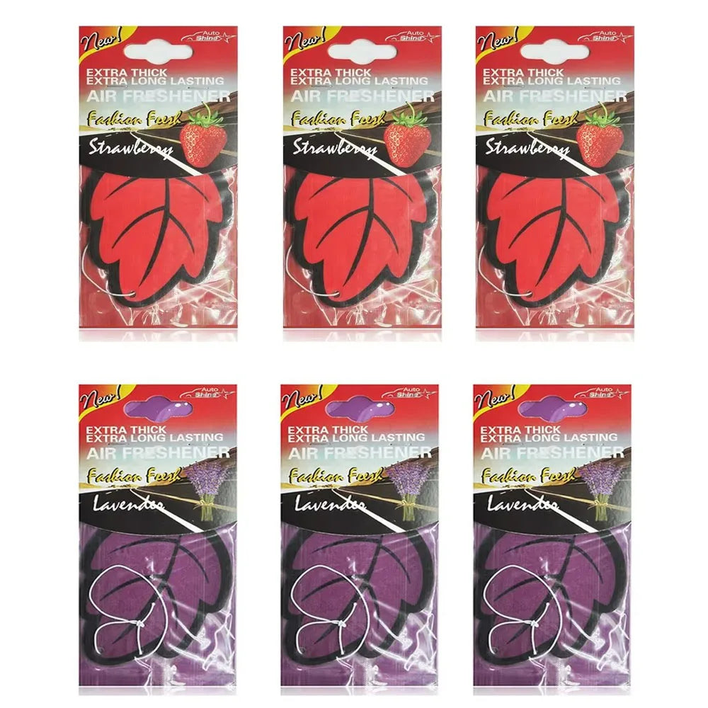3/6/10Pcs Car Air Freshener Natural ScentedTea Paper Auto Hanging Vanilla Perfume Fragrance Leaf Shape Car Accessories Indoor