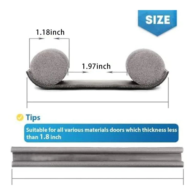 Adjustable Door Bottom Seal Strip Weather Strip Under Door Draft Stopper Thicker Anti-Cold Gap Blocker Sealing Weather Strip