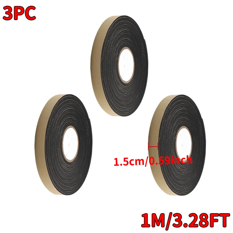 Black Soundproof Foam Tape for Single-Sided Sound Insulation, Shock Absorption and Door and Window Joint Filling