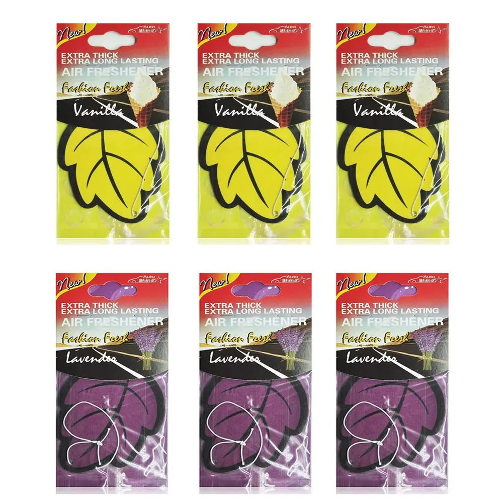 3/6/10Pcs Car Air Freshener Natural ScentedTea Paper Auto Hanging Vanilla Perfume Fragrance Leaf Shape Car Accessories Indoor