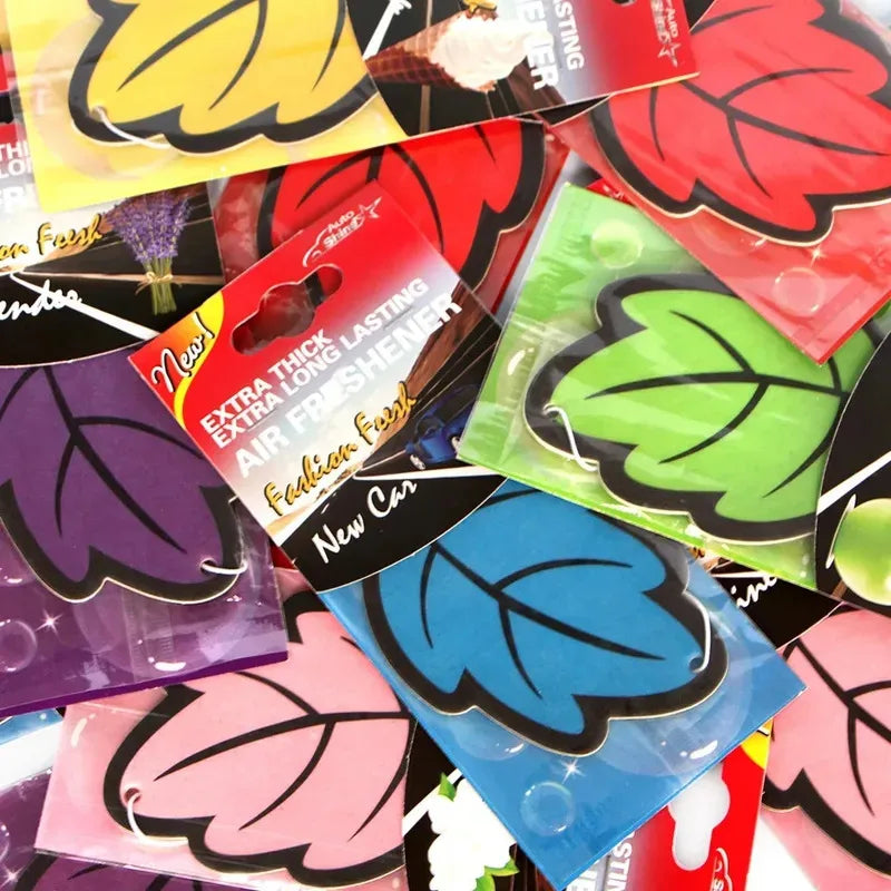 3/6/10Pcs Car Air Freshener Natural ScentedTea Paper Auto Hanging Vanilla Perfume Fragrance Leaf Shape Car Accessories Indoor