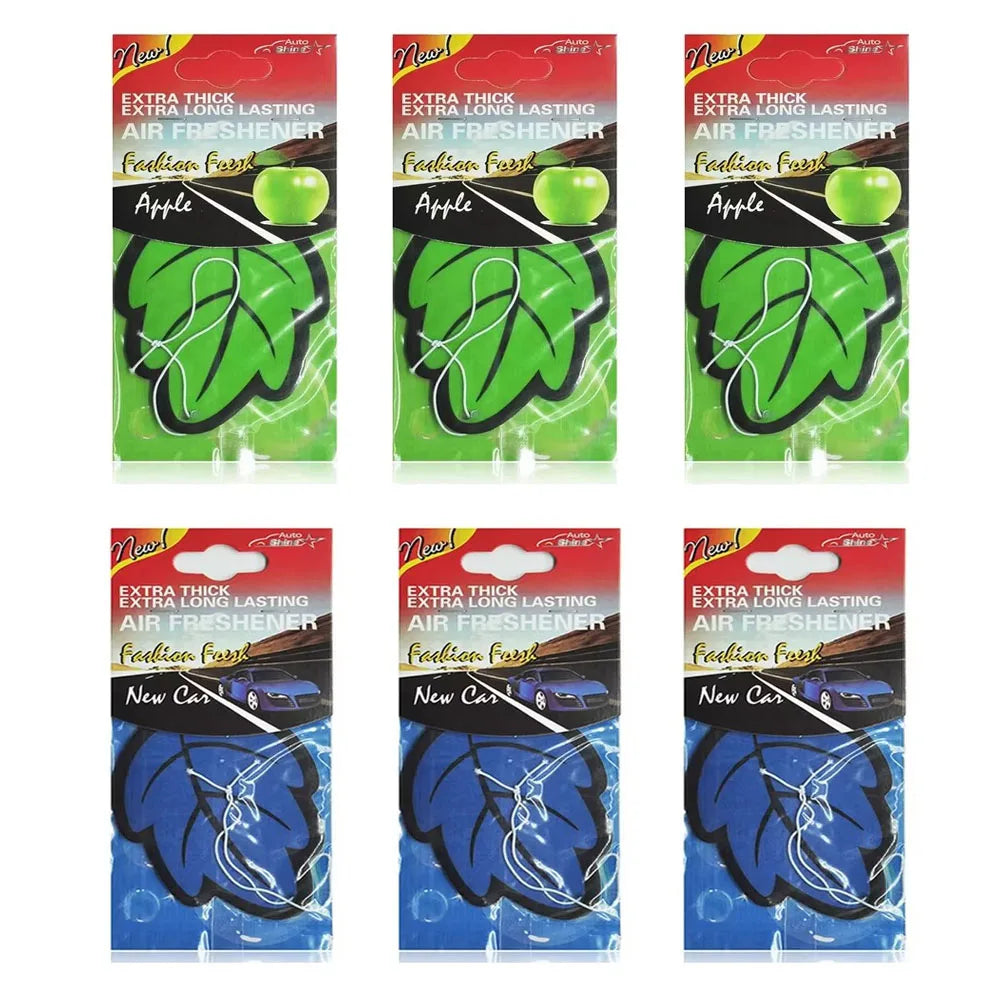 3/6/10Pcs Car Air Freshener Natural ScentedTea Paper Auto Hanging Vanilla Perfume Fragrance Leaf Shape Car Accessories Indoor