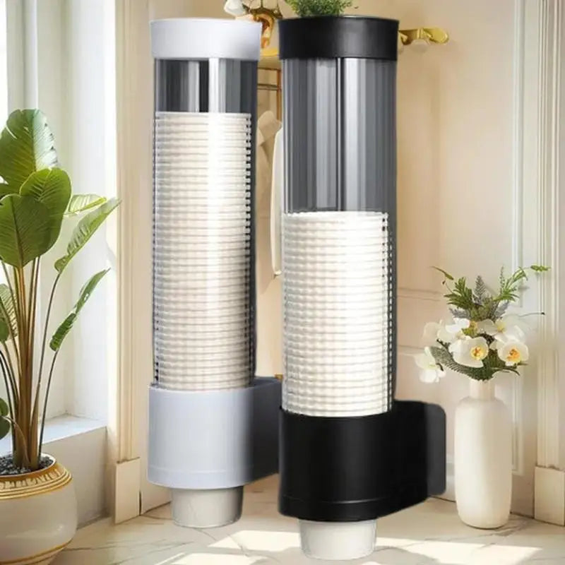 Disposable Cup Extractor Wall Mounting Disposable Paper Cup Dispenser Plastic Cup Holder Dispenser Automatically Drops Cup