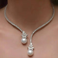 Collana Elegante E Lucente Con Perle in Argento Sterling